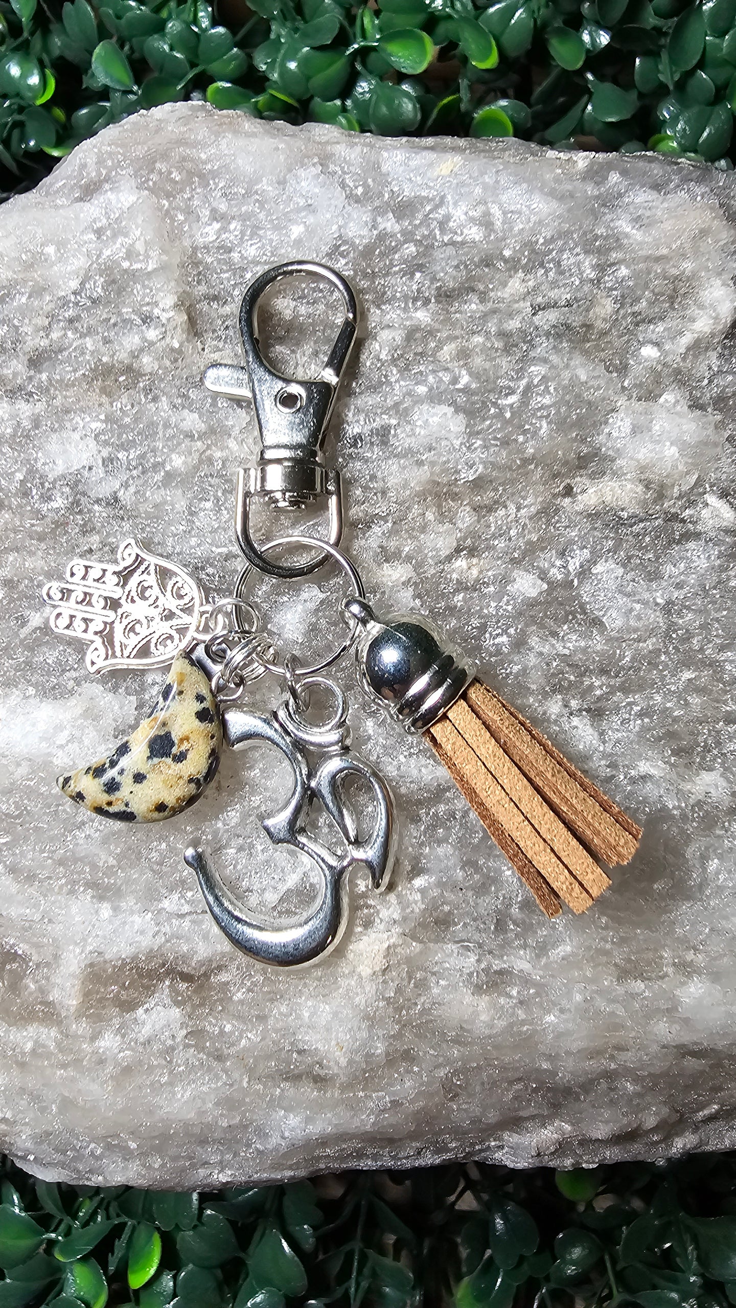 Dalmation Jasper - crystal moon vibes charm